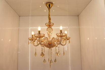 Swanart Chandelier Modern K9 Crystal Chandelier Lighting, Clear Crystal Ceiling Light Fixture Pendant Lamp for Dining Room Bathroom Bedroom Livingroom - Swanart