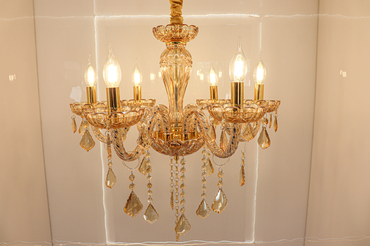 Swanart Chandelier Modern K9 Crystal Chandelier Lighting, Clear Crystal Ceiling Light Fixture Pendant Lamp for Dining Room Bathroom Bedroom Livingroom - Swanart