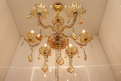 Swanart Chandelier Modern K9 Crystal Chandelier Lighting, Clear Crystal Ceiling Light Fixture Pendant Lamp for Dining Room Bathroom Bedroom Livingroom - Swanart