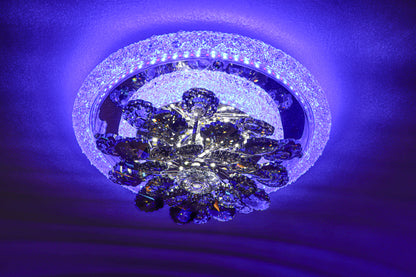 Swanart multi-color LED crystal flower light with glowing, luminous petals creating enchanting illumination.