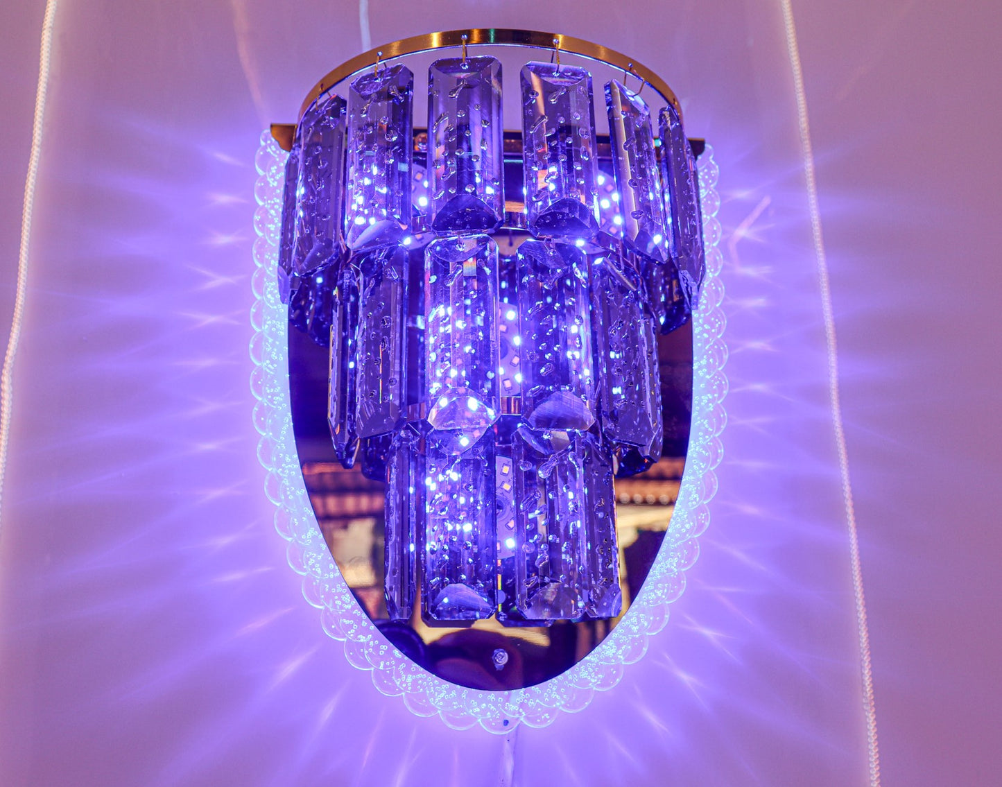 Elegant Black Crystal Wall Sconce – Luxurious Lighting Fixture - Swanart