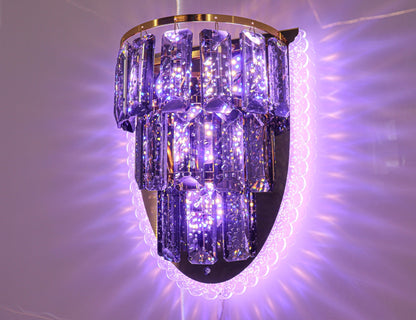Elegant Black Crystal Wall Sconce – Luxurious Lighting Fixture - Swanart
