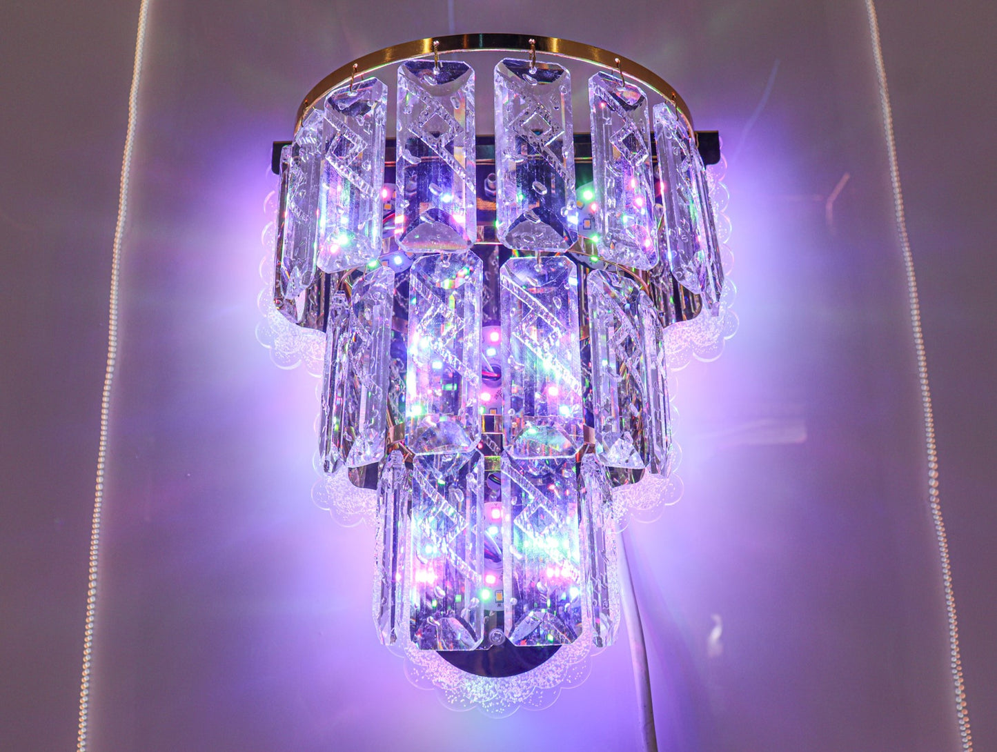Enchanting Multicolor Crystal Wall Sconce – Vibrant Lighting Fixture - Swanart