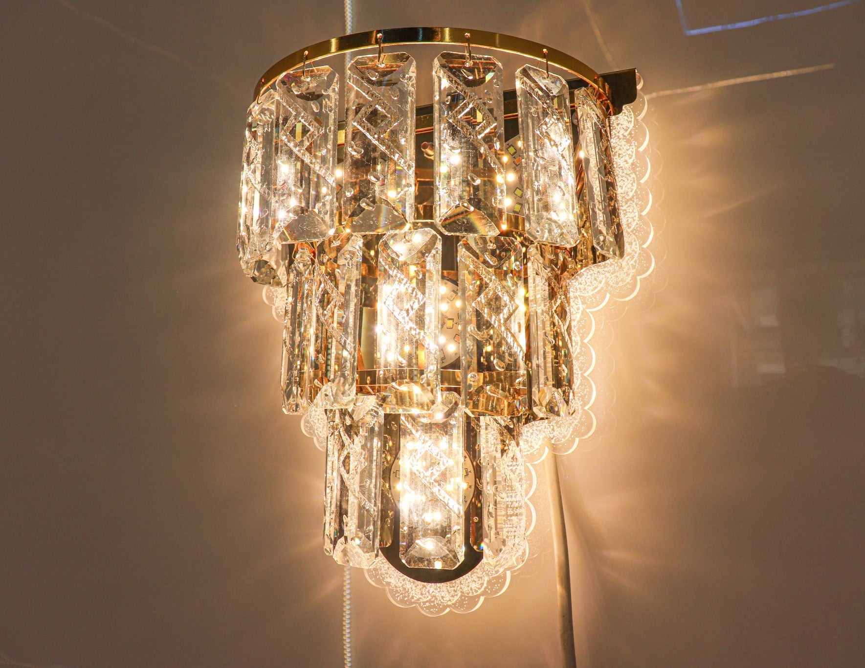 Enchanting Multicolor Crystal Wall Sconce – Vibrant Lighting Fixture - Swanart
