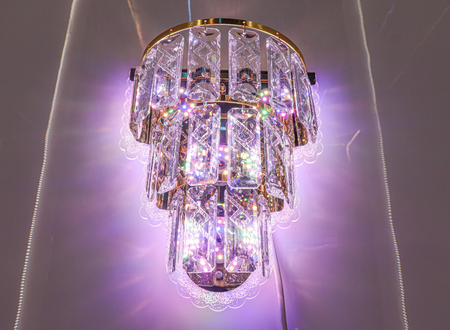 Enchanting Multicolor Crystal Wall Sconce – Vibrant Lighting Fixture - Swanart