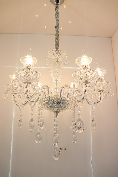 Swanart Elegant K9 Crystal Italian Chandelier Light – Luxurious 6-Light Ceiling Fixture, Modern European Design for Living Room, Dining, and Bedroom - Swanart