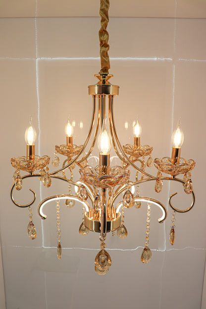 Swanart Experience Grandeur: Handcrafted 5 Bulb Italian Chandelier Light - Swanart