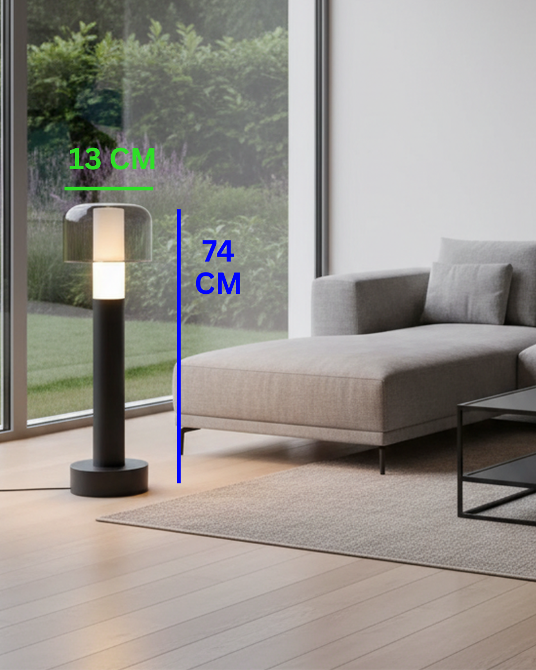 Swanart Modern Outdoor Bollard Light Waterproof Garden Pathway Light LED Lawn Lamp Landscape Lighting for Villa Walkway Yard Patio Decor Black Finish Warm White Light