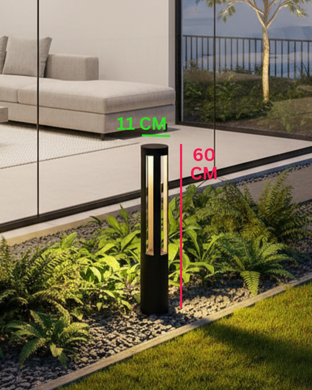 Swanart Outdoor LED Bollard Light Waterproof Garden Pathway Lamp Modern Landscape Lighting IP65 Lawn Light for Villa Walkway Yard Patio Driveway Warm White Outdoor Light