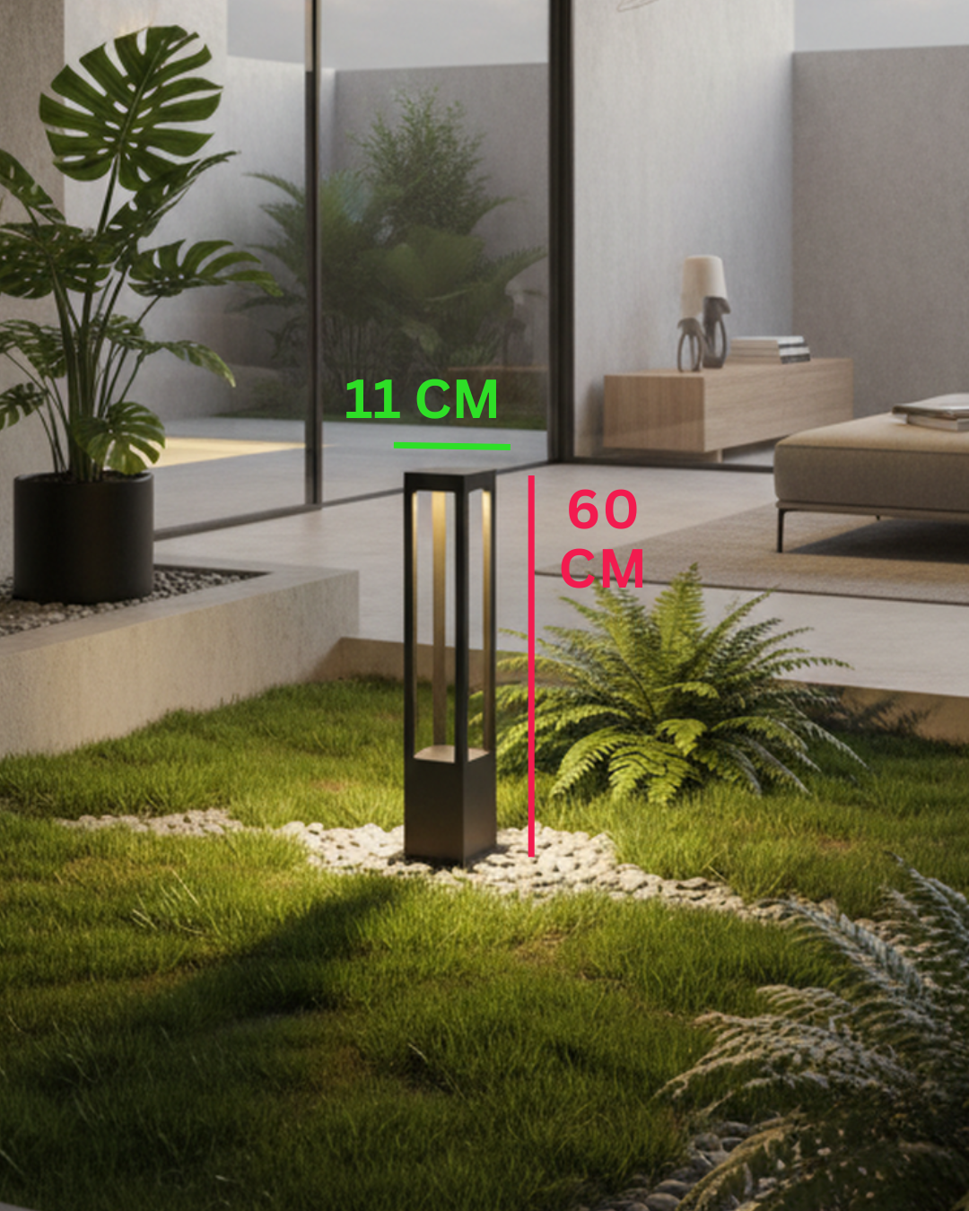 Swanart Modern Outdoor Garden Bollard Light Waterproof LED Pathway Light, Landscape Lawn Lamp, Aluminum Yard Light Fixture, Warm White Outdoor Lighting for Garden, Patio & Walkway