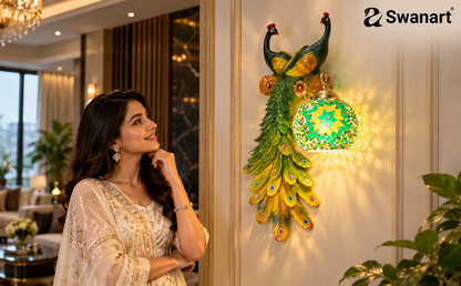 Swanart Twin Peacock Mosaic Glow Wall Light – A Beautiful Combination of Art, Nature and Elegant Lighting