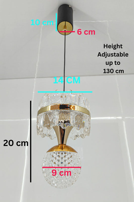 swanart HaloA2 Crystal Pendant Light – Elegant Hanging Ceiling Lamp with 3-in-1 Color Change LED, Premium Crystal & Metal Design – Modern Lighting for Living Room, Bedroom, Kitchen & Dining Area - Swanart