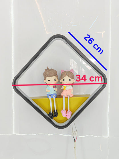 Swanart cute couple kids' night light featuring a boy and girl figurine with soft LED glow for nursery or bedroom decor.