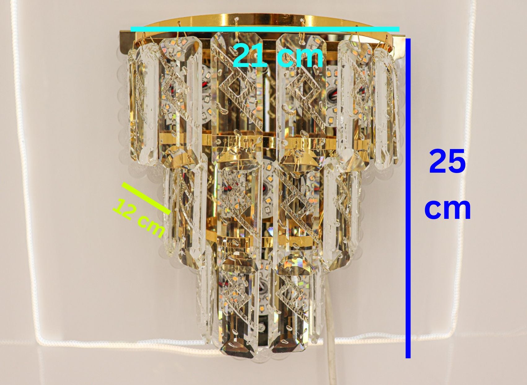 Enchanting Multicolor Crystal Wall Sconce – Vibrant Lighting Fixture - Swanart