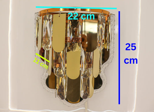 Gold Crystal Wall Sconce - Luxurious Modern Design - Swanart