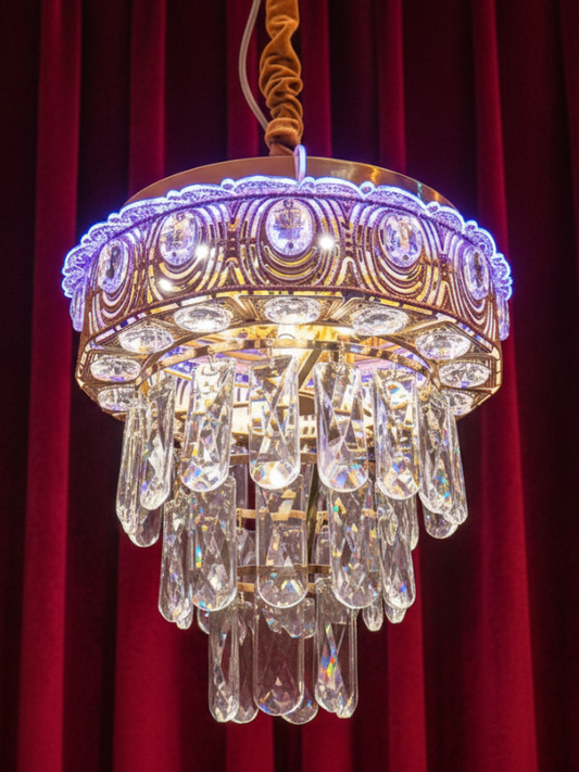 Swanart Modern Bluetooth-Enabled Crystal Pendant Light with Dynamic Rotation Feature - Swanart