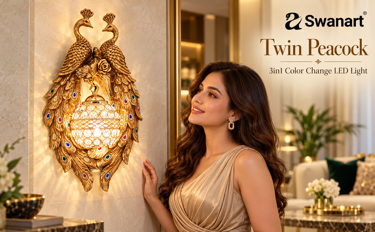 Exquisite Peacock Wall Sconce Royal Crystal Lighting - Swanart