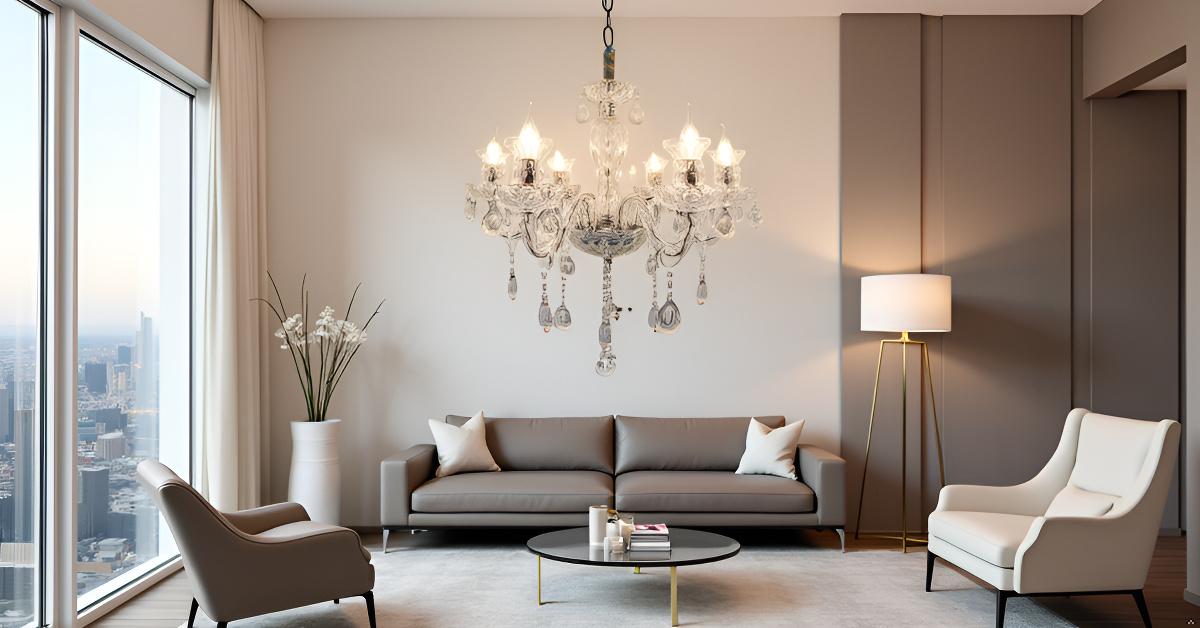 Swanart Elegant K9 Crystal Italian Chandelier Light – Luxurious 6-Light Ceiling Fixture, Modern European Design for Living Room, Dining, and Bedroom - Swanart