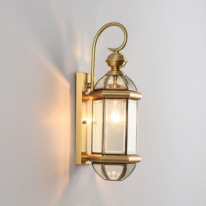 Swanart Aimery American Retro Brass Outdoor Wall Light Fixture IP65 Waterproof Golden Exterior Sconce for Patio, Garden, Porch - Durable & Stylish - Swanart