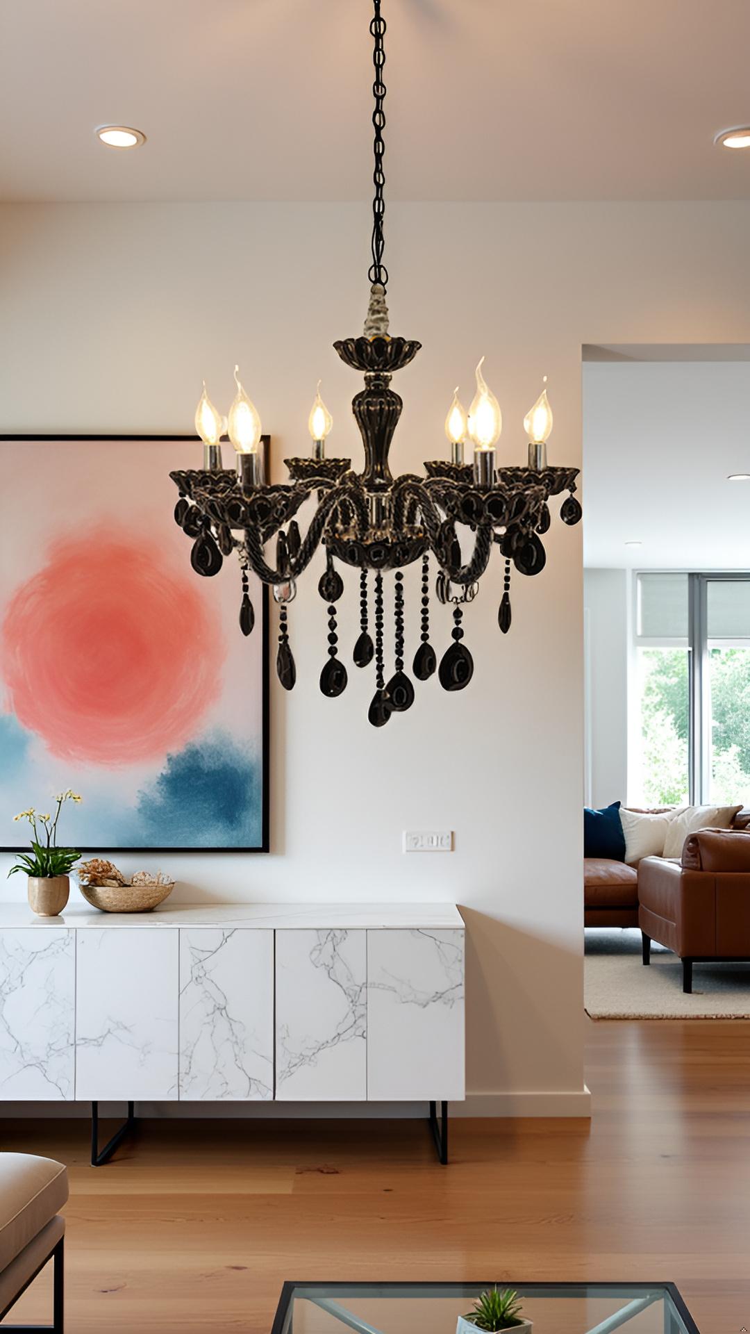 Swanart Gothic Glamour with the Black Crystal Chandelier - Swanart