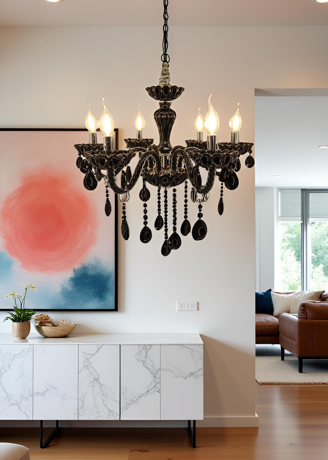Swanart Gothic Glamour with the Black Crystal Chandelier - Swanart