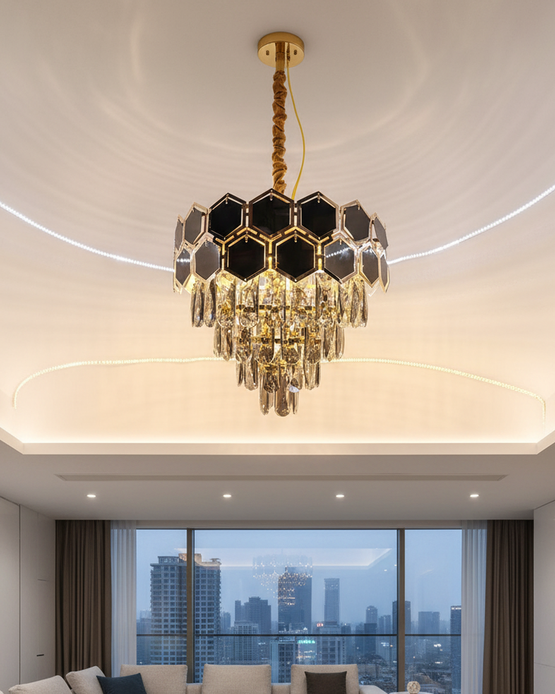 Swanart Stylish Black Crystal Pendant Light CH2021 - Swanart
