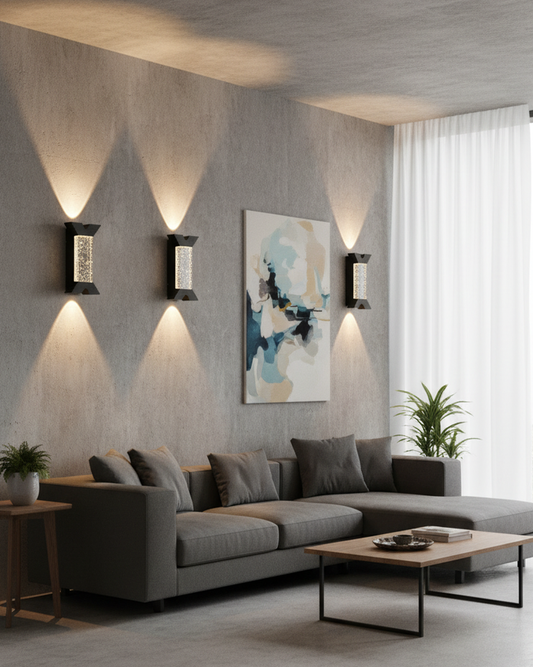Swanart Modern LED Outdoor Wall Light Up Down Wall Lamp, Decorative Interial & Exterior Sconce, Warm Glass Bubble Crystal Light, Garden Porch Balcony Gate Patio Lighting - Swanart