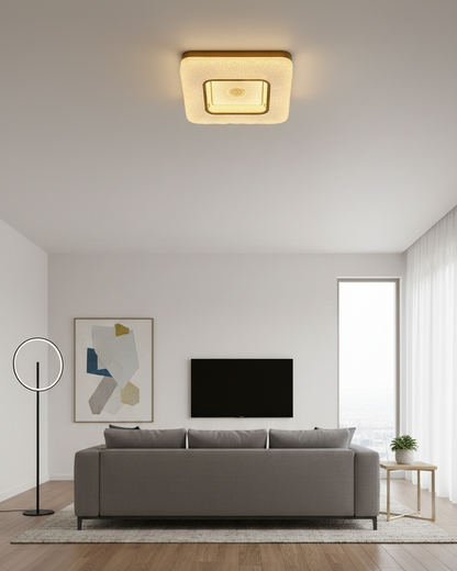 Swanart acrylic fiber ceiling light fixture with a modern, artistic design and soft diffused illumination.