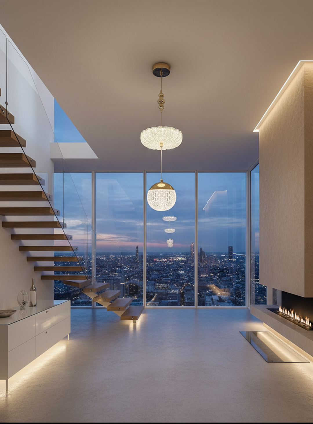 Swanart Modern Crystal Chandelier for Living Room - Elegant 2-Tier Hanging Pendant Light Fixture with Globe Shade for Bedroom, Dining Room & Foyer - Swanart