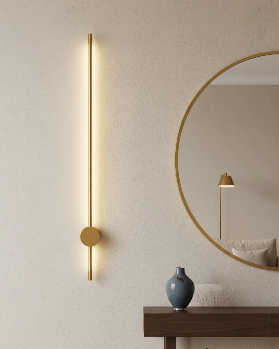 Swanart modern LED wall light 60cm black and gold sconce with warm white ambient lighting, minimalist decorative indoor lamp for living room