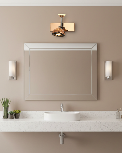 Swanart modern rose gold and black wall sconce with adjustable LED bell shade for living room, bedroom, or office decor.