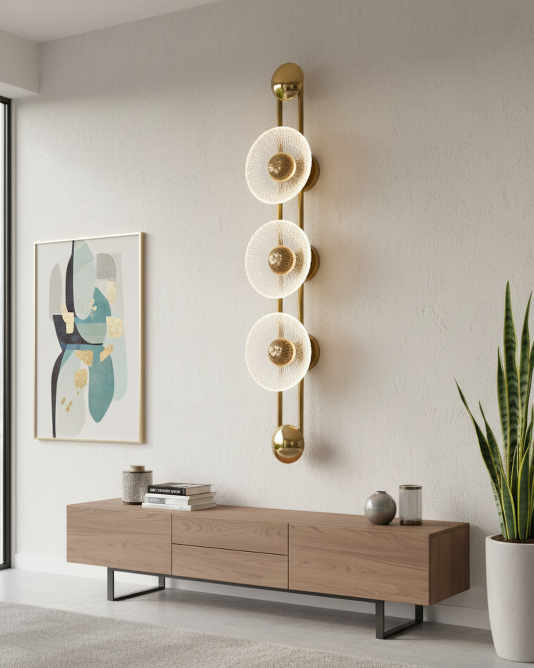 Swanart modern LED wall light with crystal glass sconce and gold finish, ideal for bedroom, living room, hallway, or staircase decor.