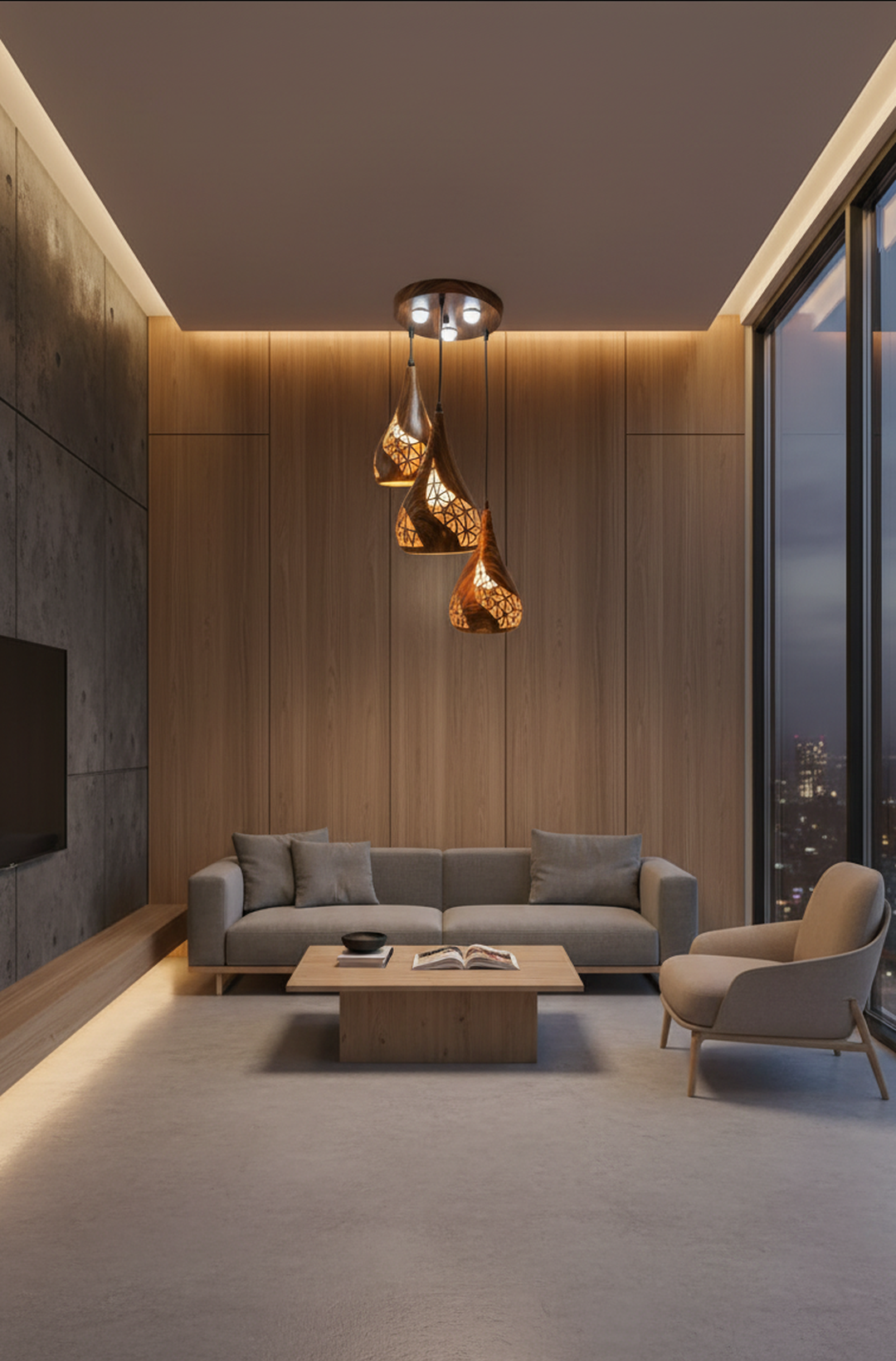 Swanart Unique wooden hanging lamp design for home decoration modern wooden hanging lights decor - Swanart