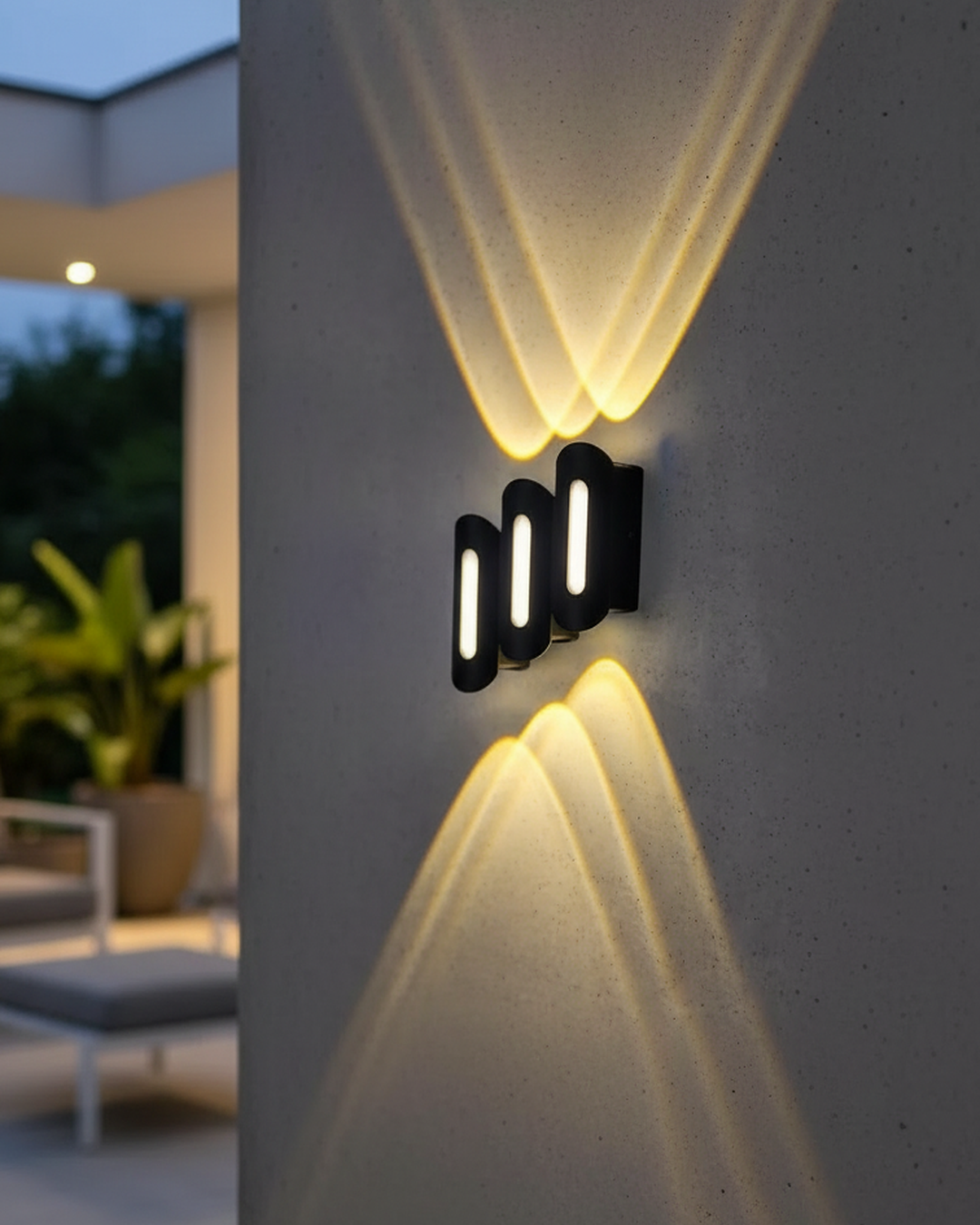 Swanart modern up-down wall decorative light with sleek design, illuminating a contemporary living space with ambient glow.
