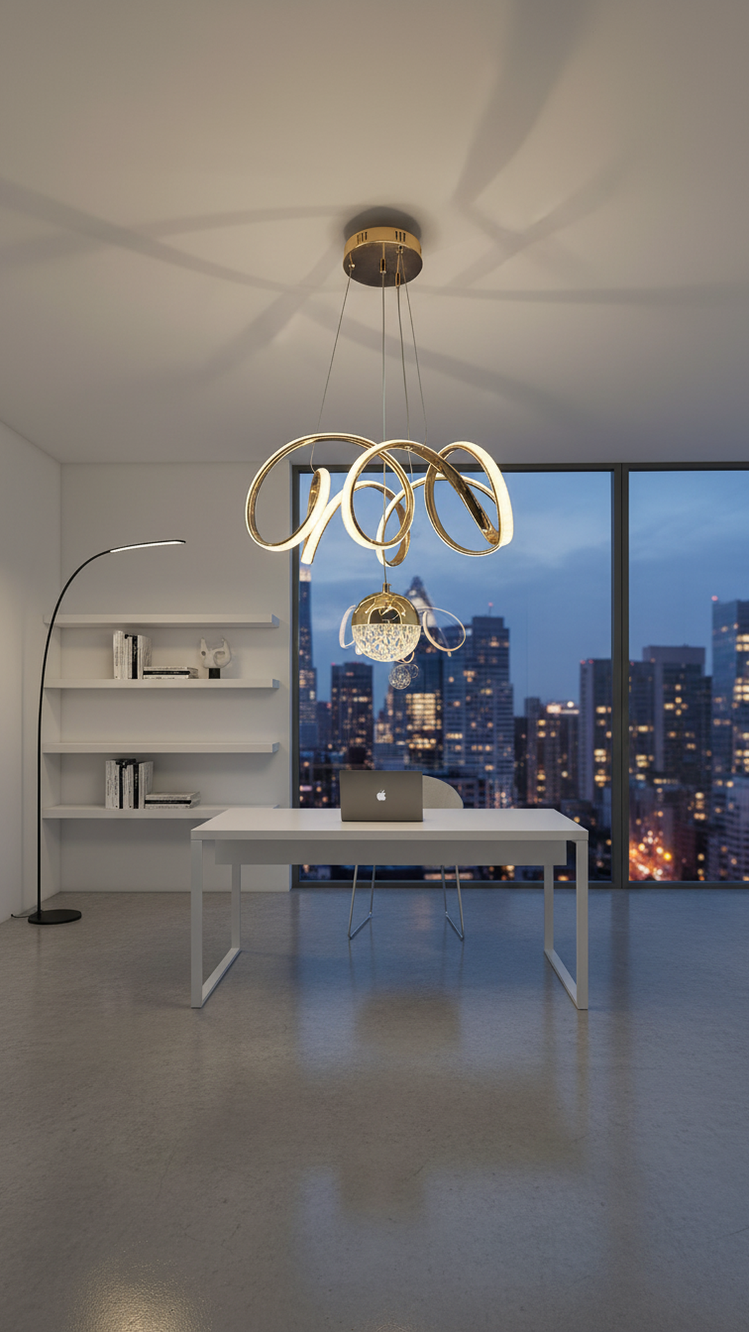 Swanart Fiberglass Vortex Contemporary Chic Profile Pendant Light - LED Hanging Fixture Ideal for Residential and Professional Spaces - Swanart