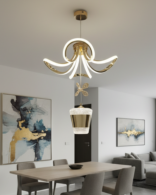 Swanart white living room ceiling light fixture with modern design, suitable for multiple rooms, mounted on a ceiling.