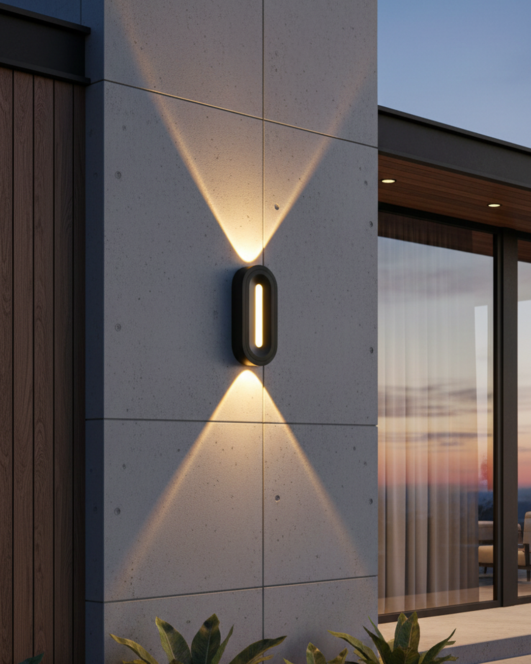 Swanart modern black outdoor LED wall light mounted on exterior wall, energy-efficient exterior lighting fixture with sleek design