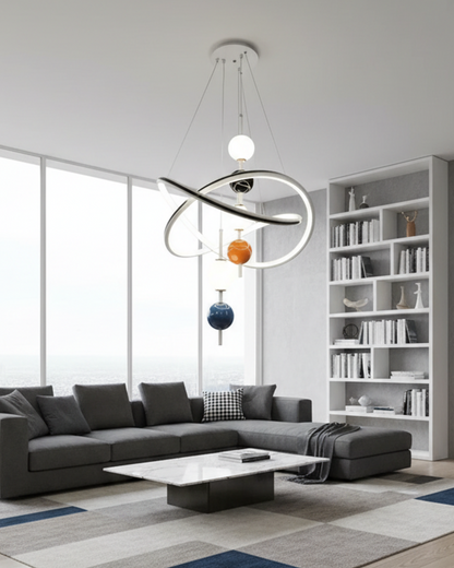 Modern Swanart hanging light fixture with sleek design, featuring a contemporary style and artistic detailing.