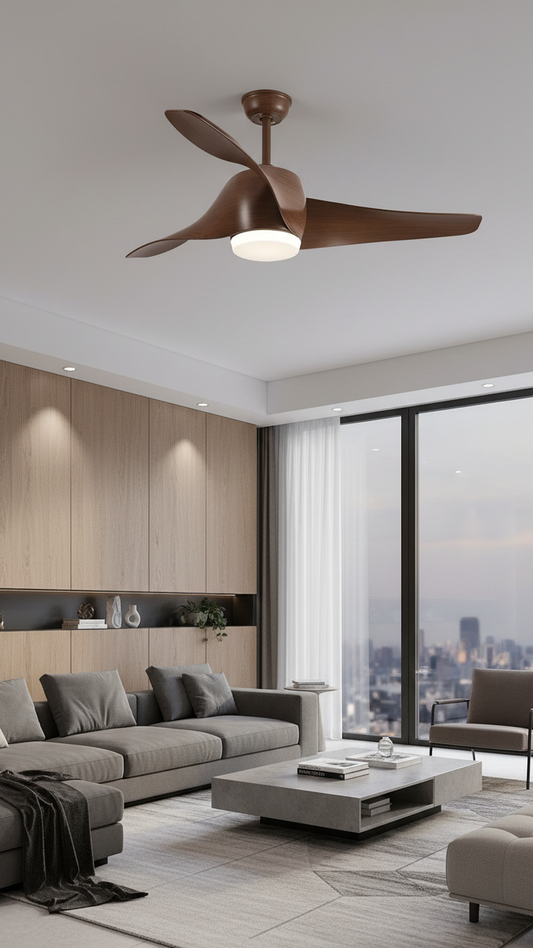 Swanart Modern Wooden Ceiling Fan with LED Light, 3 Blade Designer Ceiling Fan, Silent Motor, Energy Saving Ceiling Fan for Living Room, Bedroom & Dining Area