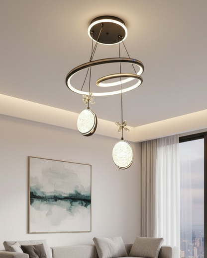 Modern Swanart hanging light fixture with sleek design, featuring a glowing bulb and stylish cord for contemporary interior decor.