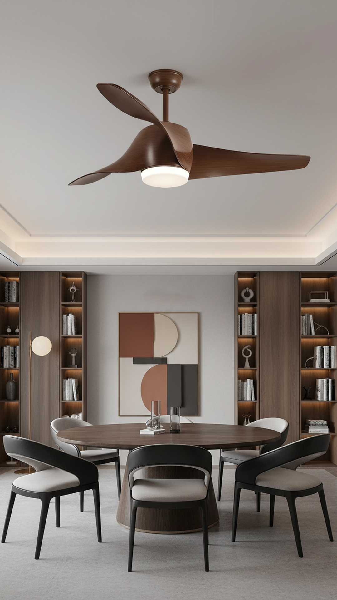 Swanart Modern Wooden Ceiling Fan with LED Light, 3 Blade Designer Ceiling Fan, Silent Motor, Energy Saving Ceiling Fan for Living Room, Bedroom & Dining Area