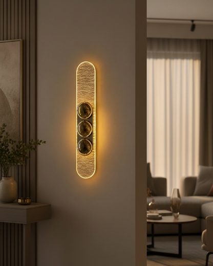 Swanart Modern LED Wall Light, Decorative Wall Lamp with Golden Bubble Design, Warm Ambient Wall Light, Luxury Wall Sconce for Living Room, Bedroom, Hallway & Home Decor