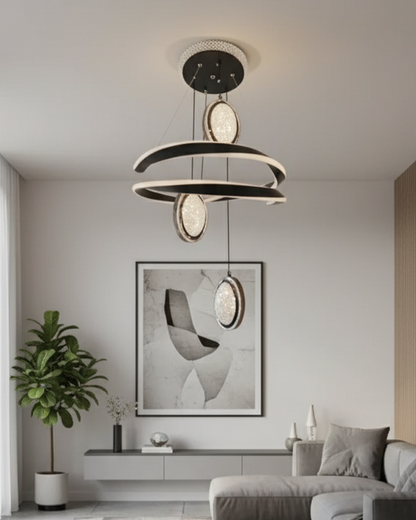 Modern Swanart Hanging Light 9928 with sleek design, suspended from a ceiling, ideal for contemporary interior lighting.