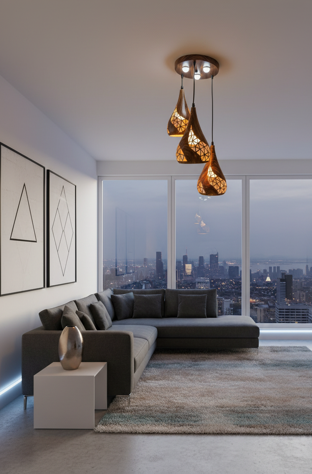 Swanart Unique wooden hanging lamp design for home decoration modern wooden hanging lights decor - Swanart
