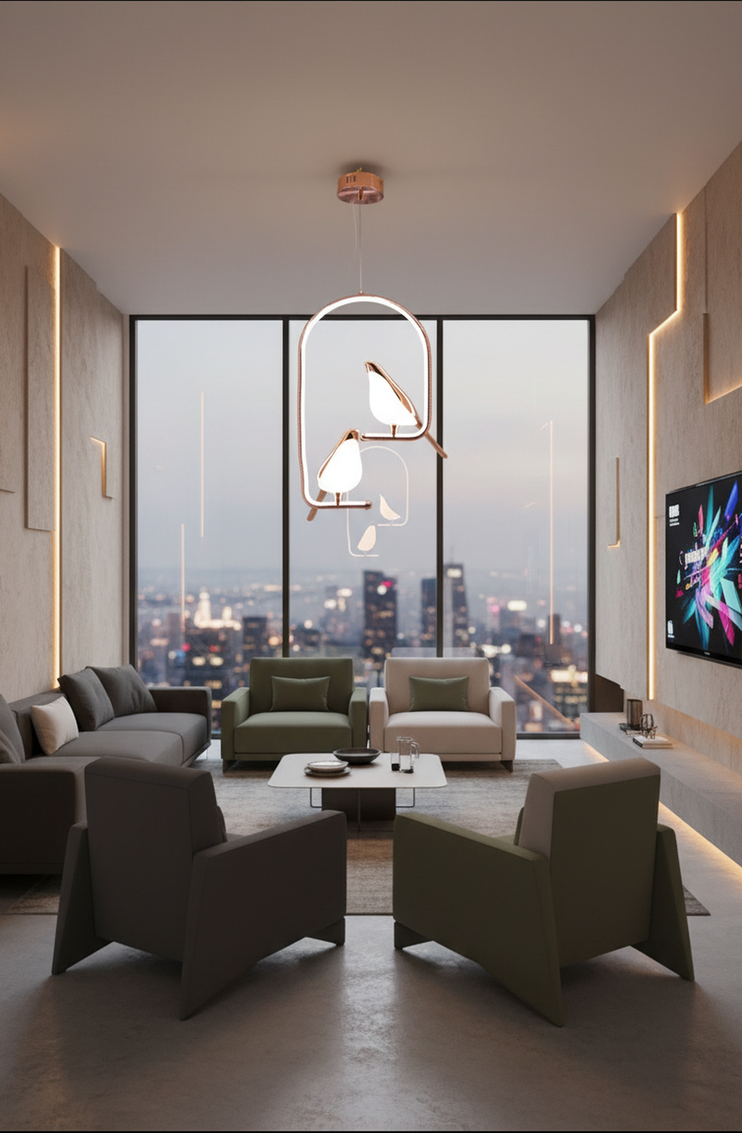 Swanart Metal Chirpy Twin Pendant Hanging Lights For Living Room Lights: Double Delight - Swanart