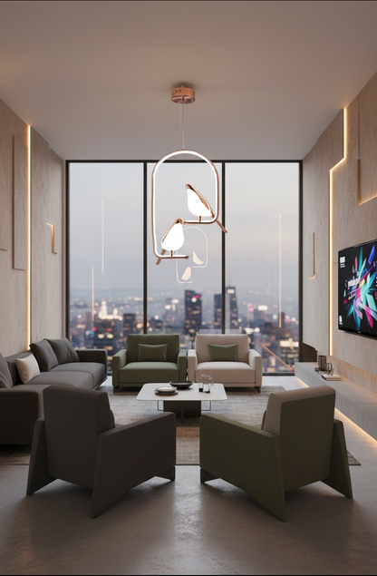 Swanart Metal Chirpy Twin Pendant Hanging Lights For Living Room Lights: Double Delight - Swanart