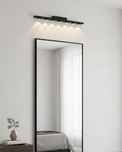 Swanart 60cm LED Vanity Mirror Light, Modern Wall Mounted Bathroom Light Fixture, Warm White Makeup Light for Dressing Table, Bedroom, Wash Basin, Black Finish Mirror Lamp