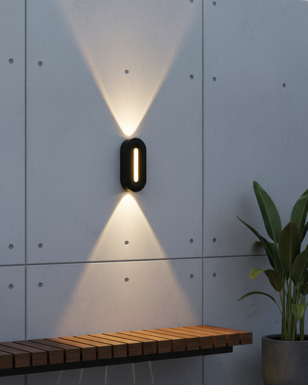 Swanart modern black outdoor LED wall light mounted on exterior wall, energy-efficient outdoor lighting fixture with sleek design