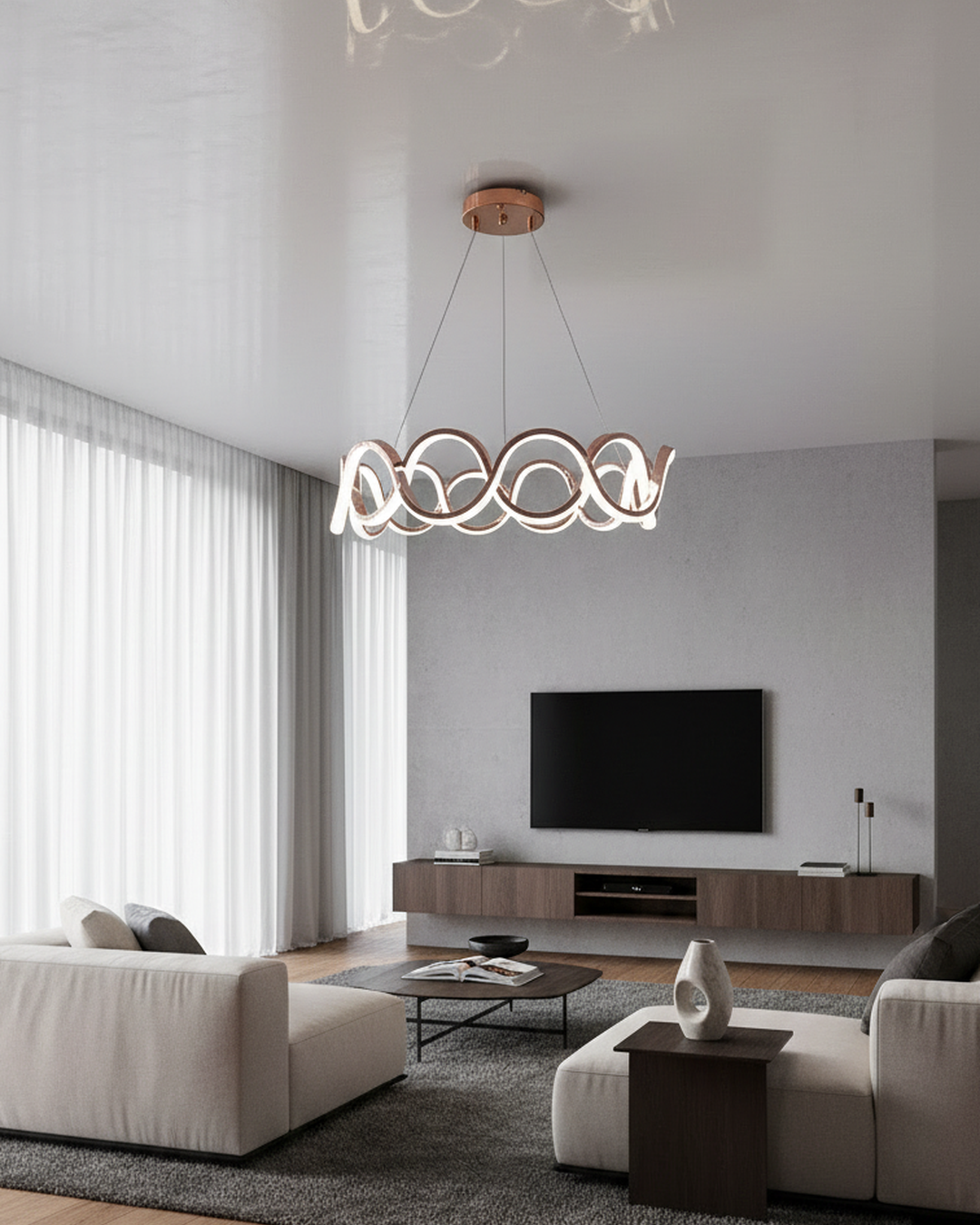 Swanart Modern Pendant Light with sleek metal finish and minimalist design, ideal for contemporary home lighting.