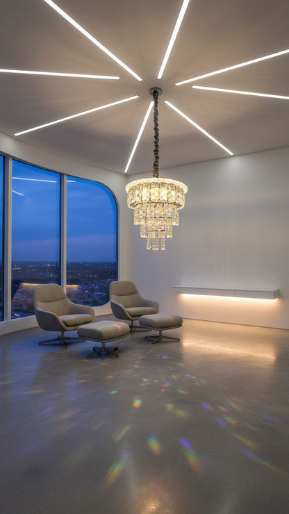 Spectacular Ambiance with the Crystal Moving LED Chandelier - Swanart